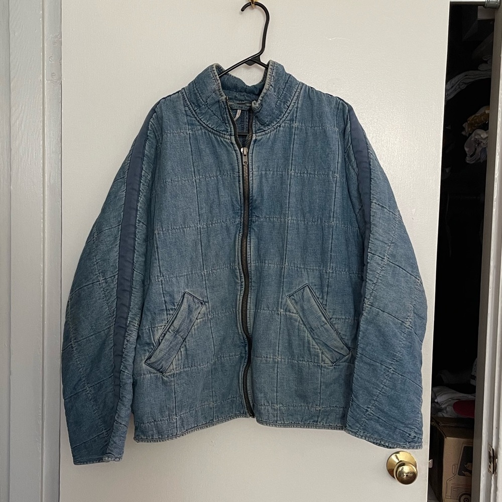 Free people dolman quilted jacket in denim